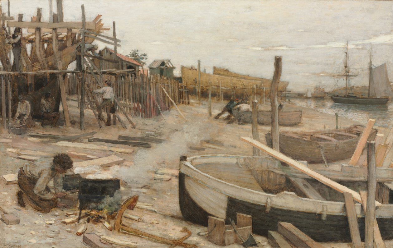 Bådeværftet, c.1875 af Jean Charles Cazin