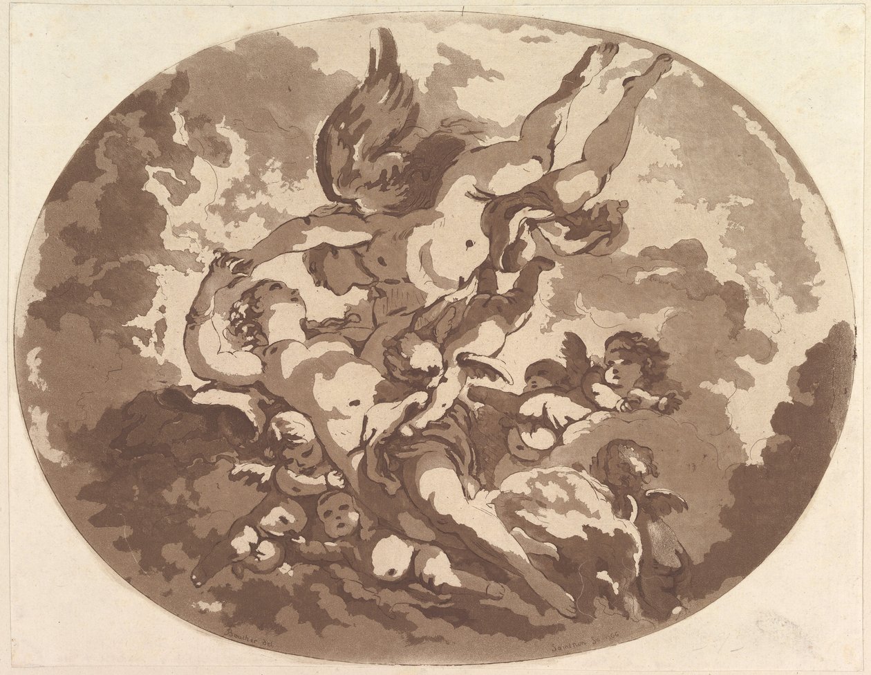 Venus og Amor, 1766. af Jean Claude Richard Saint Non