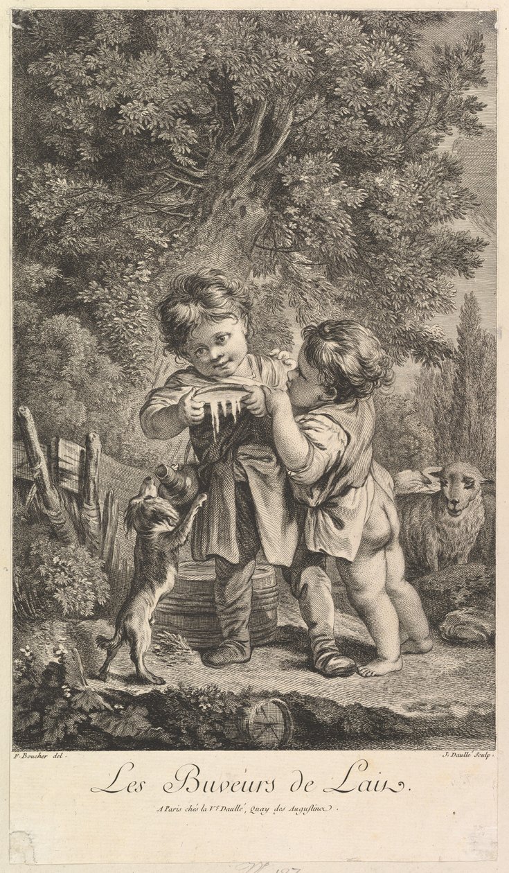 Drikkemælk, 1700-tallet. af Jean Daullé
