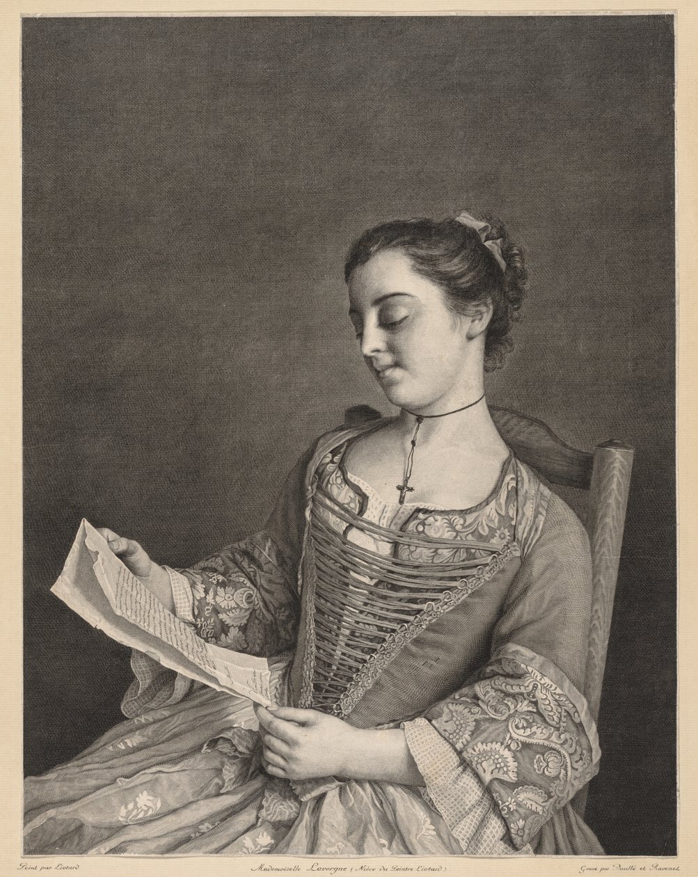 Frøken Lavergne Læsning. af Jean Daullé
