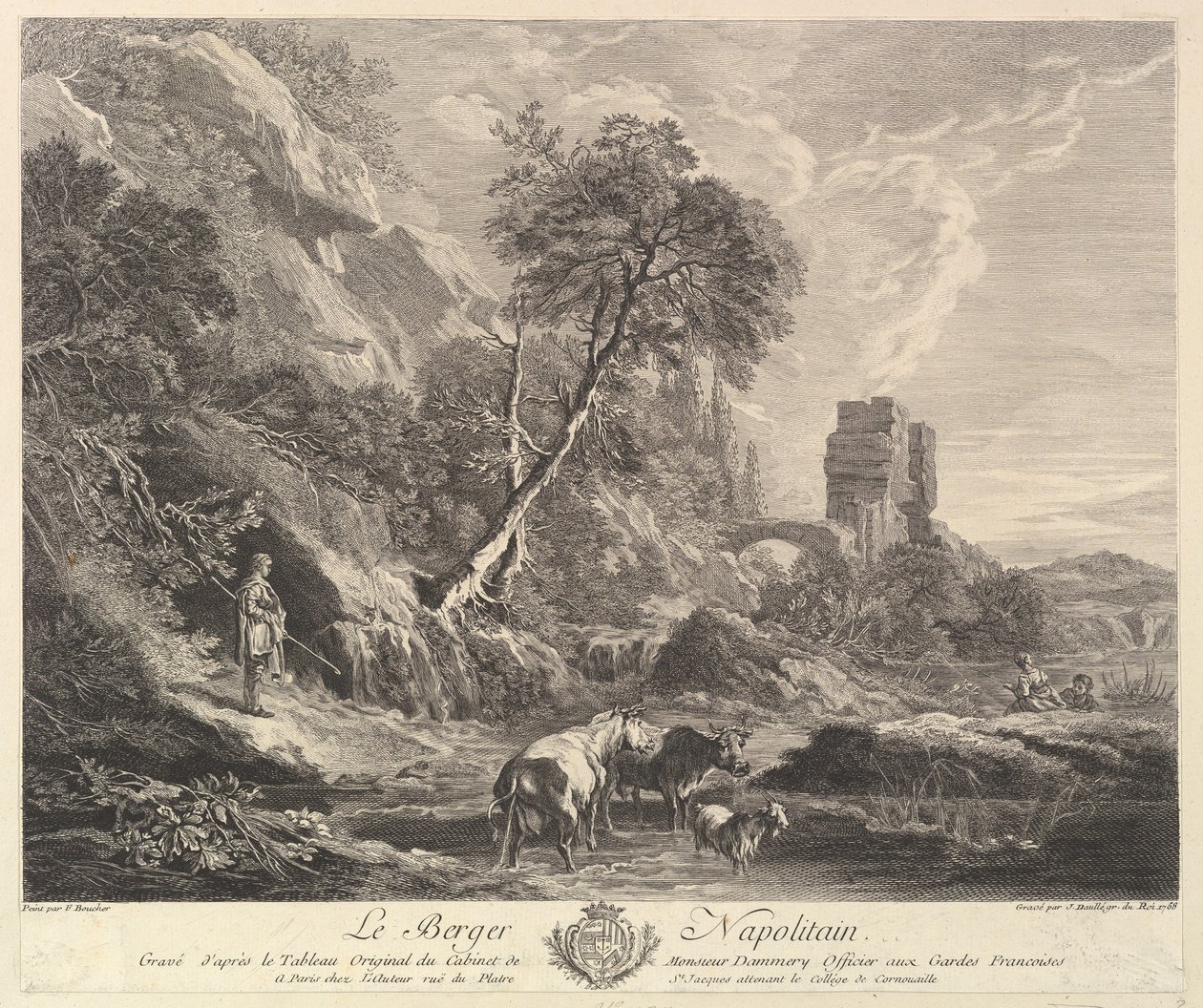 Napolitansk hyrde, 1758. af Jean Daullé
