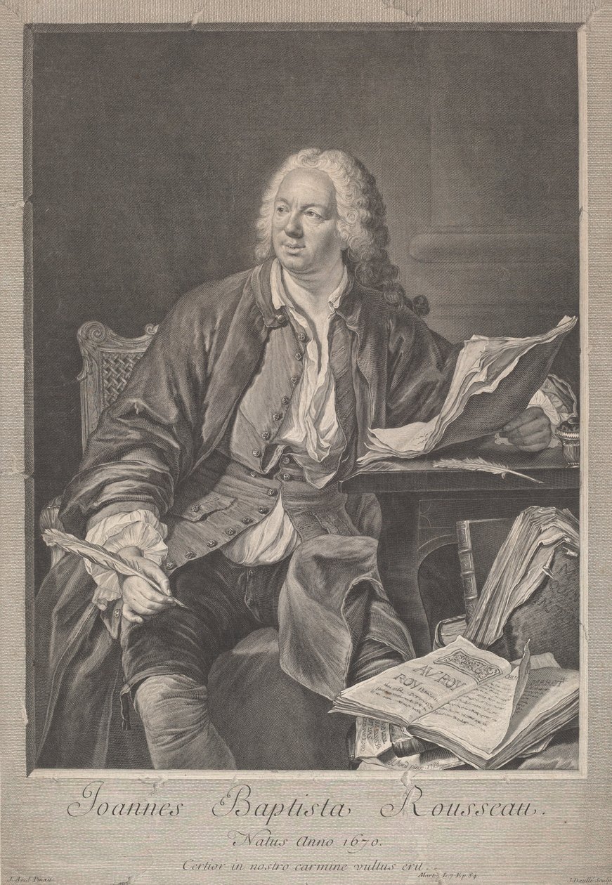 Jean Baptiste Rousseau af Jean Daullé, after Jacques Andre Joseph Camelot Aved