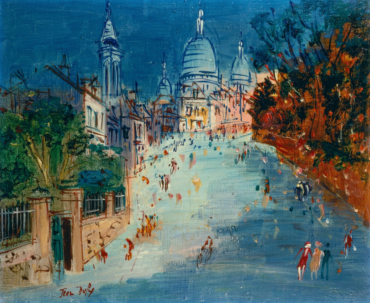 En gade i Montmartre (olie på lærred) af Jean Dufy