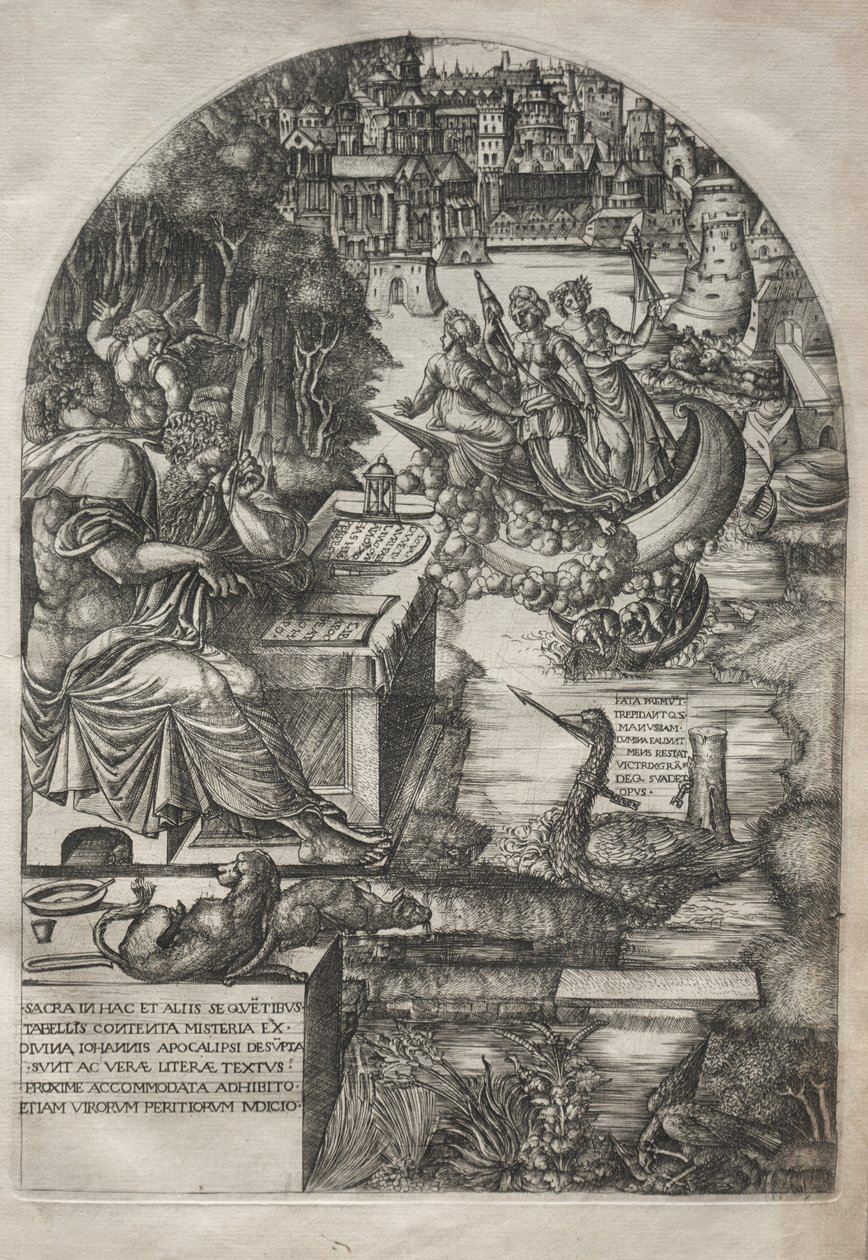 The Apocalypse: Dyne Studying the Apocalypse, 1555. af Jean Duvet