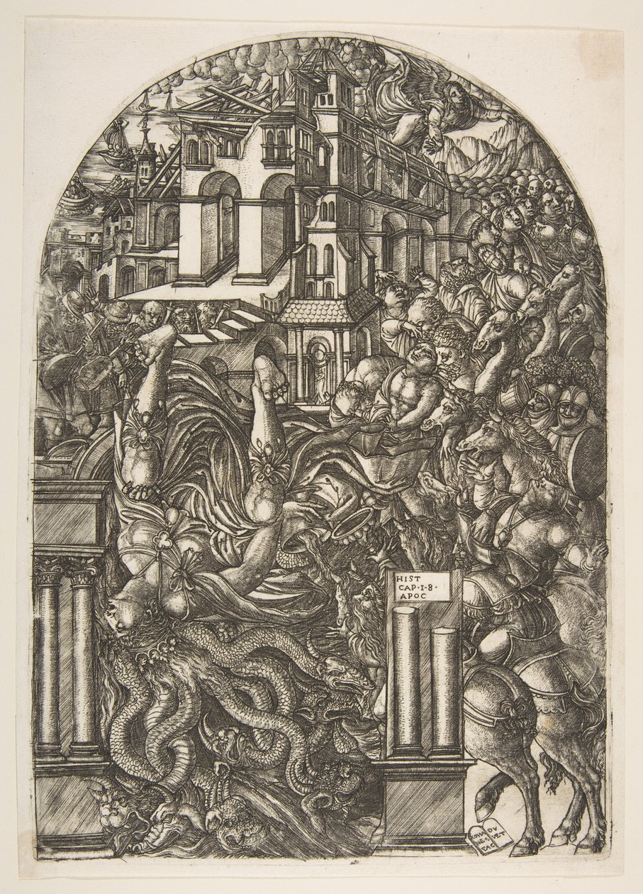 Babylons fald, fra Apocalypse.n.d. af Jean Duvet