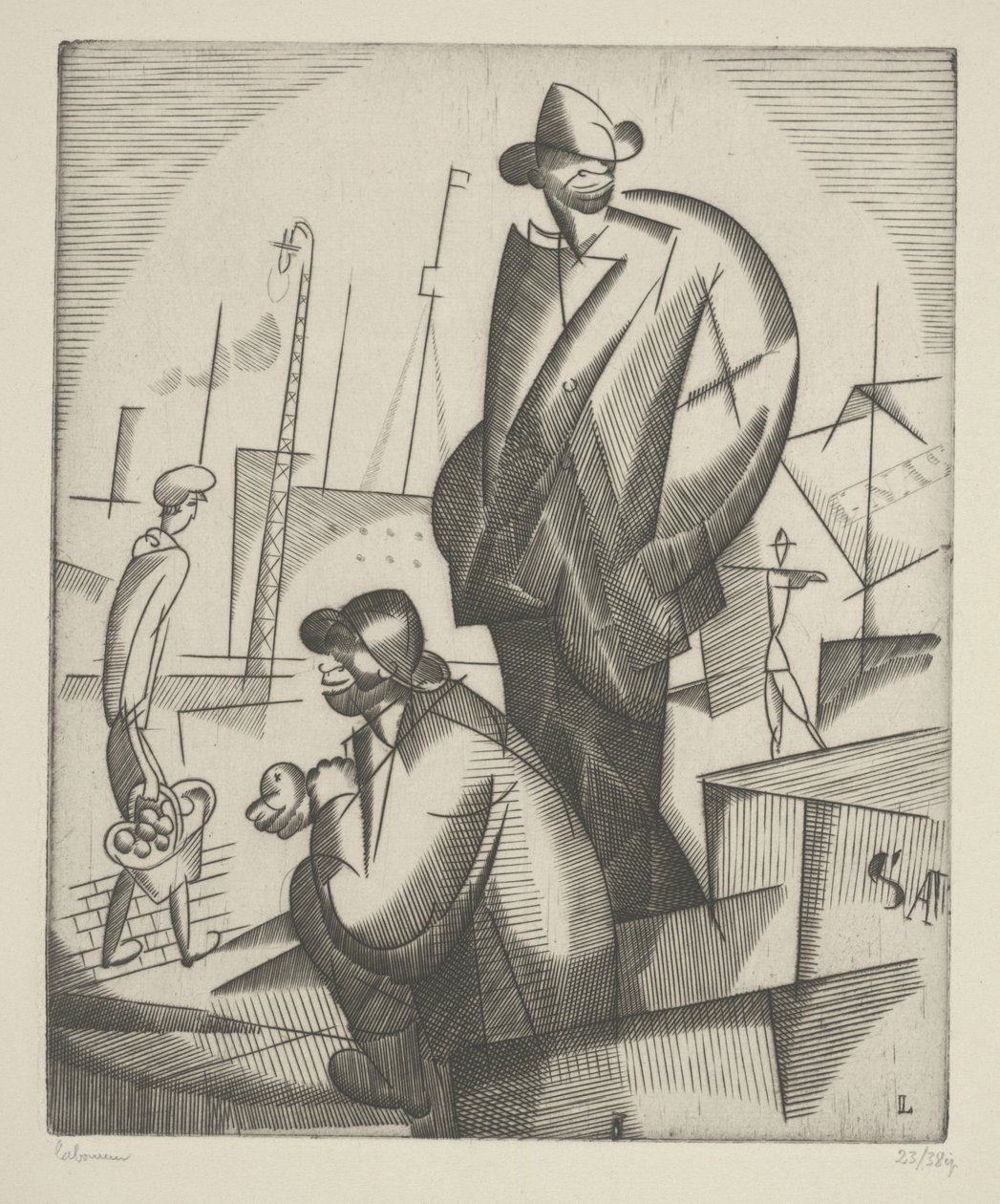 Sorte havnearbejdere af Jean Emile Laboureur