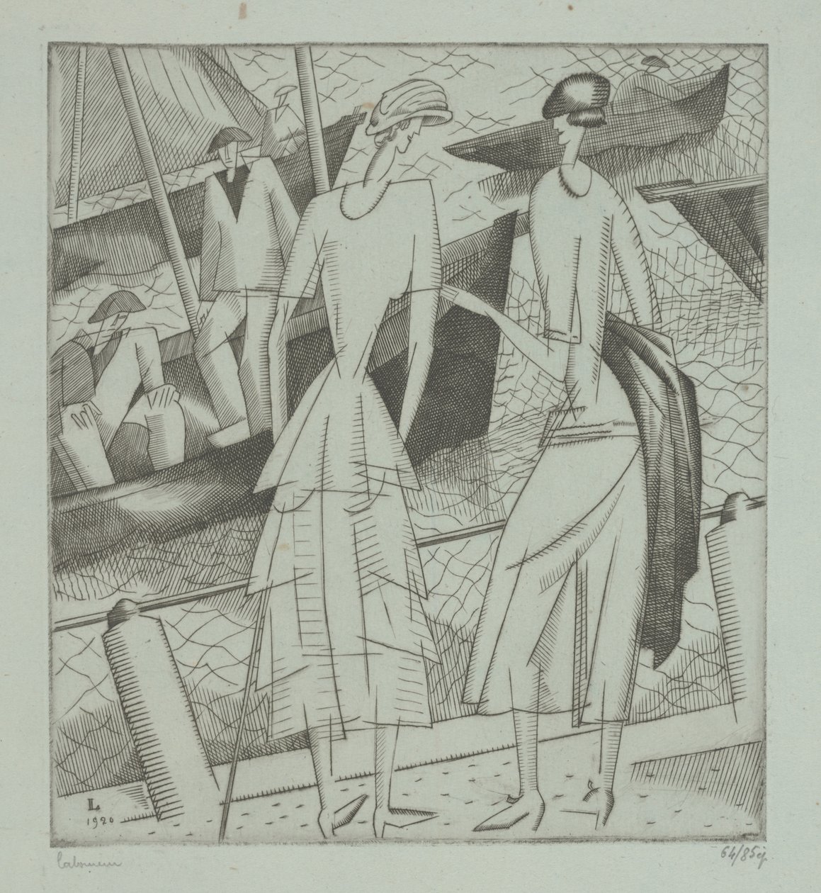 Unge kvinder på havnen af Jean Emile Laboureur