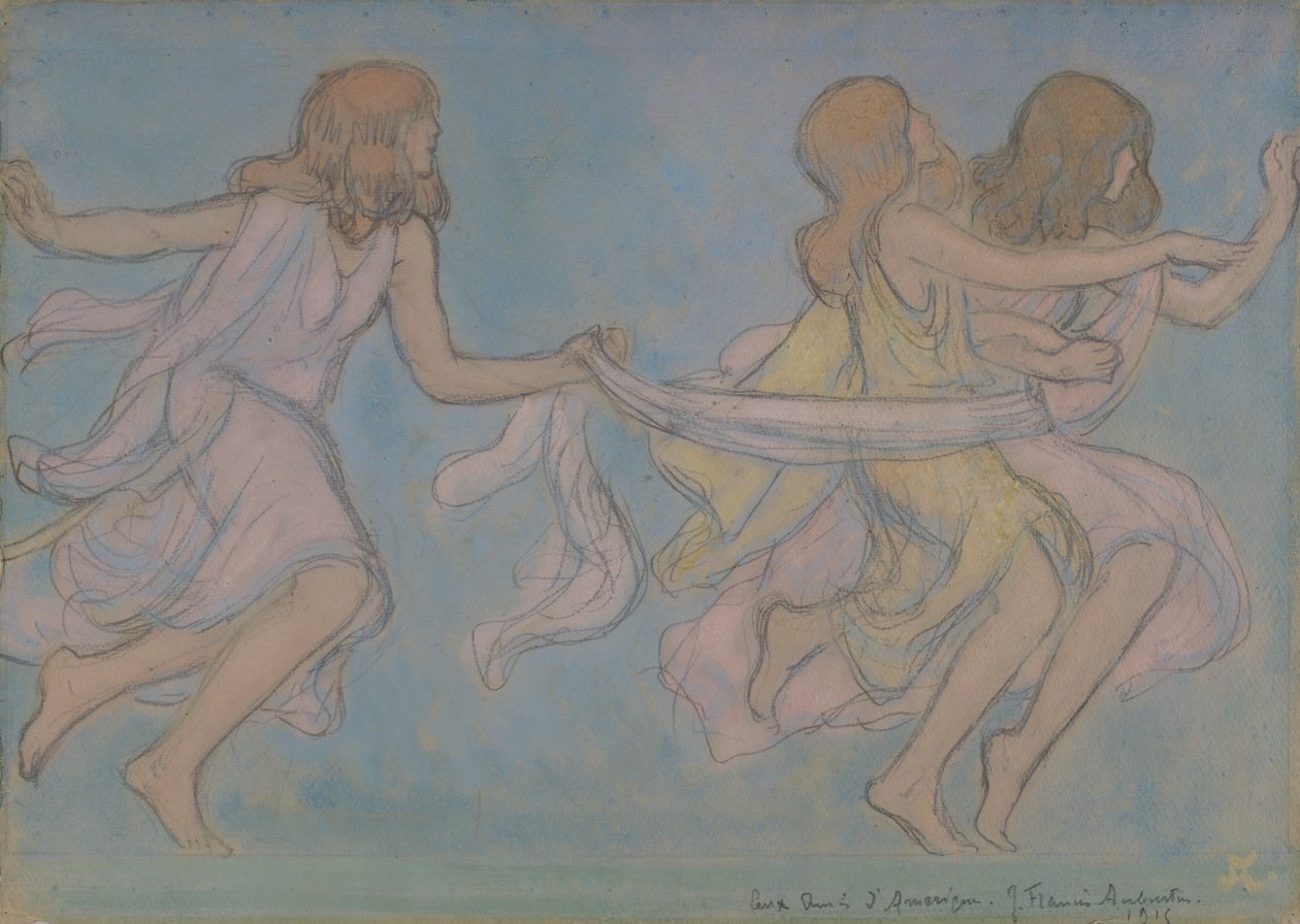 Børn i leg, 1915. af Jean Francis Auburtin