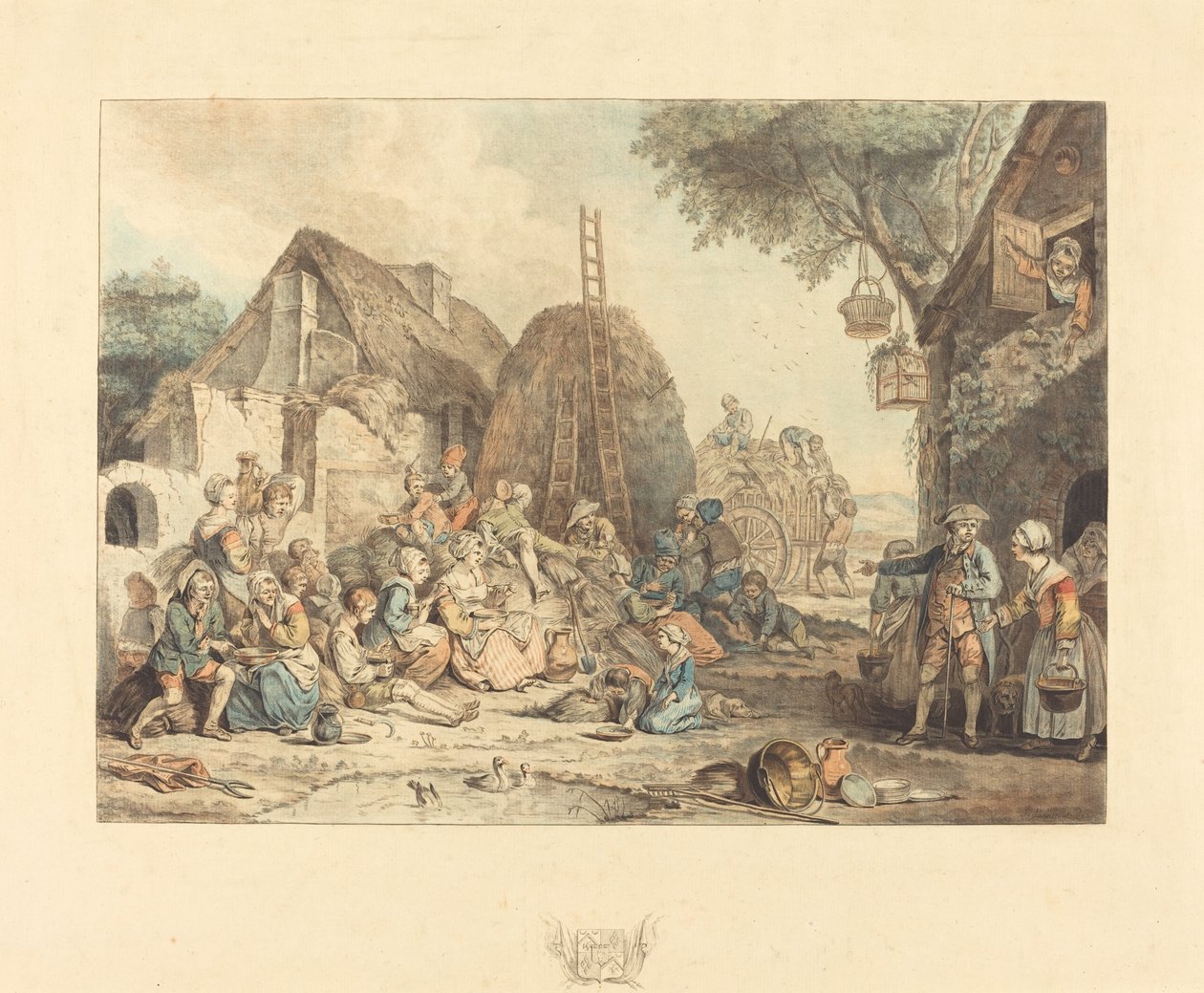 Høstmændenes frokost, 1774. af Jean Francois Janinet