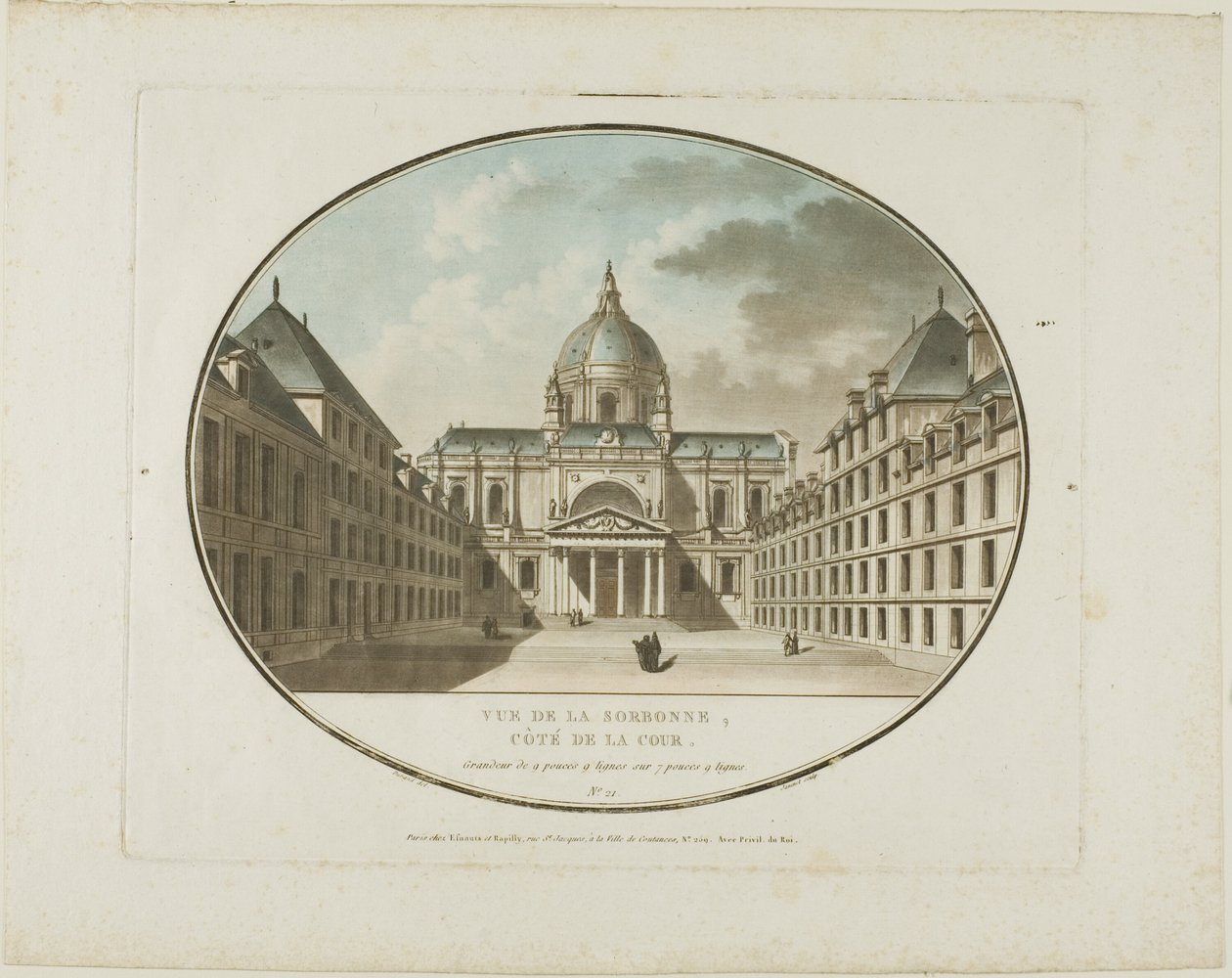Udsigt over Sorbonne af Jean Francois Janinet