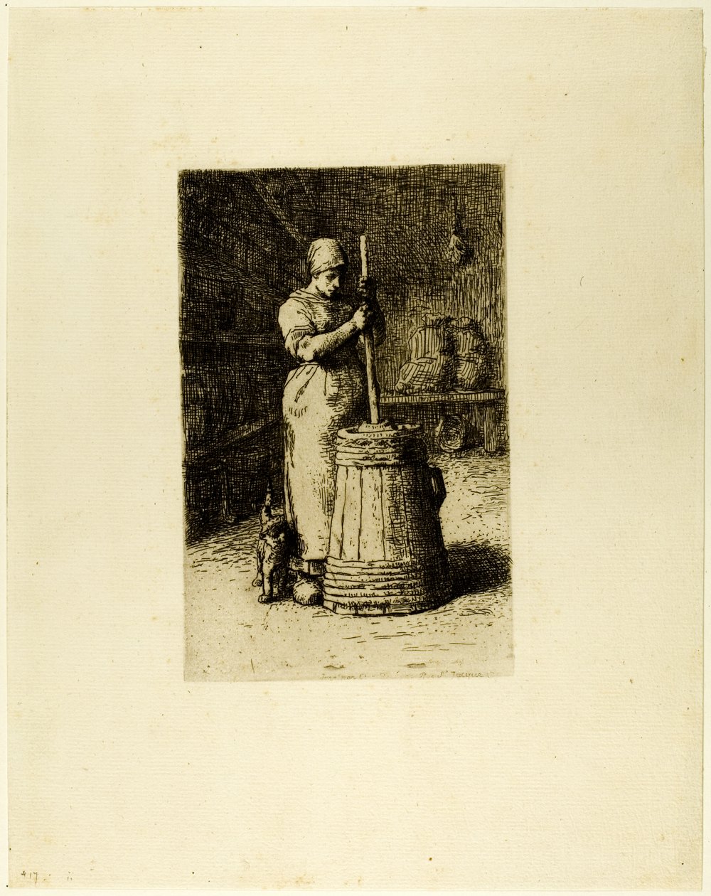 En kvinde, der kværner af Jean Francois Millet
