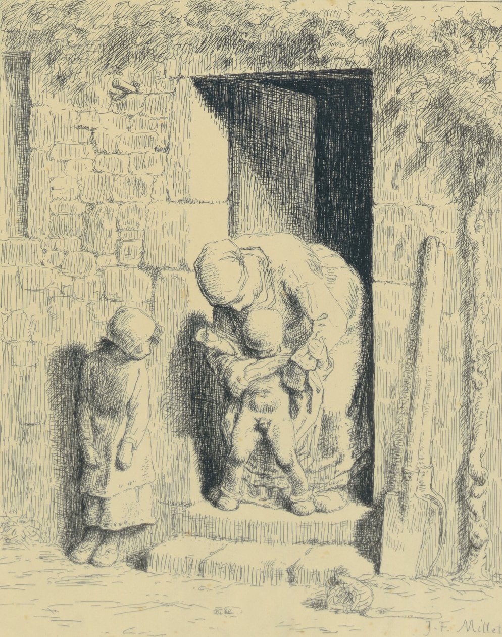 Forholdsregler for mødre af Jean Francois Millet
