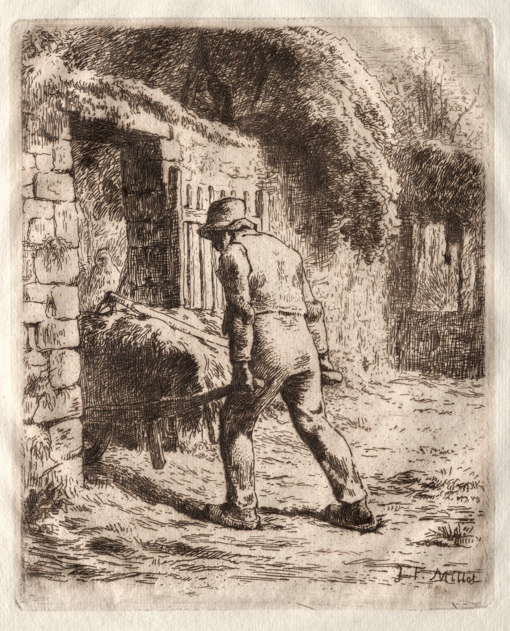 Bonde med en Trillebør af Jean Francois Millet