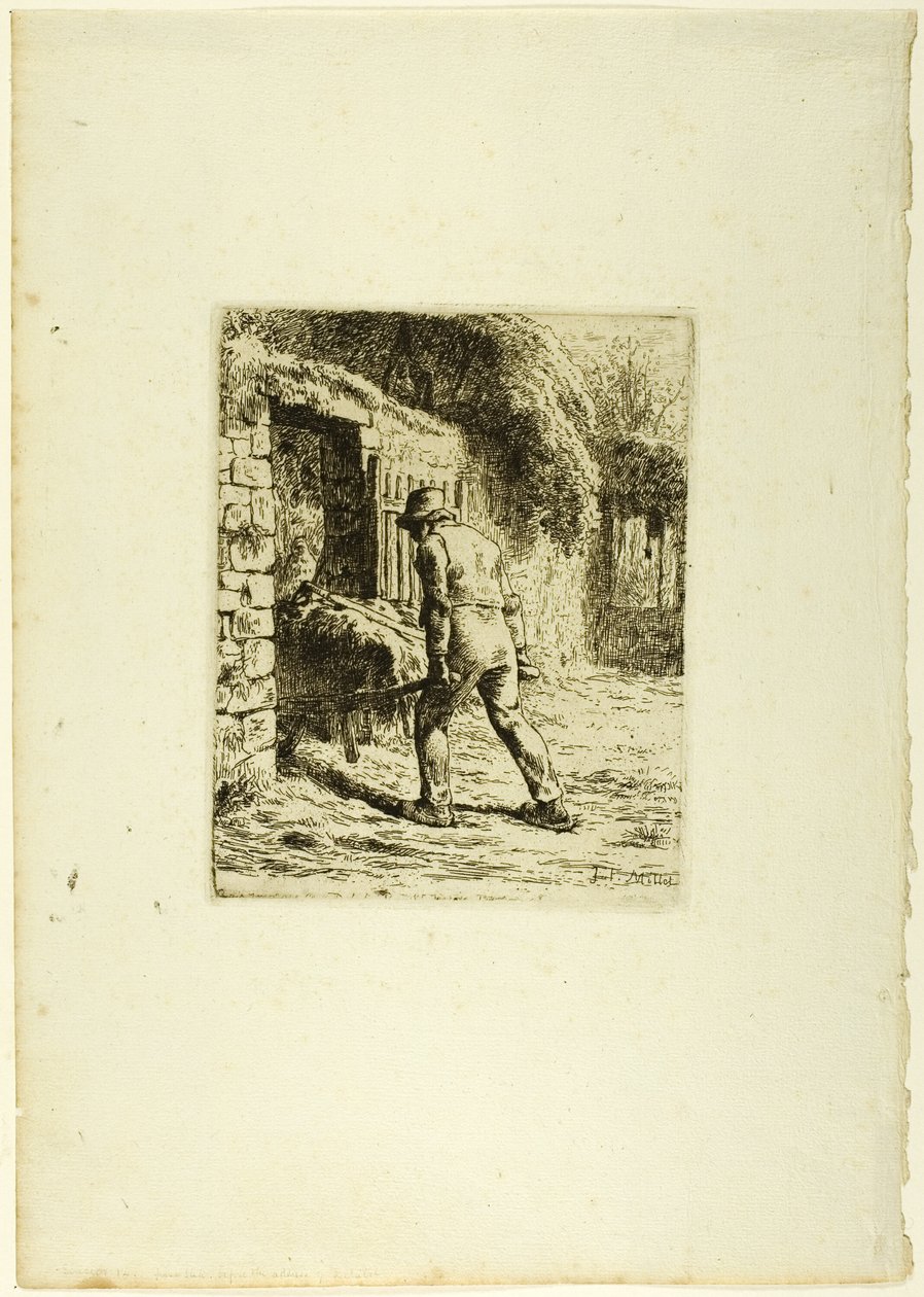 Bonde med en Trillebør af Jean Francois Millet