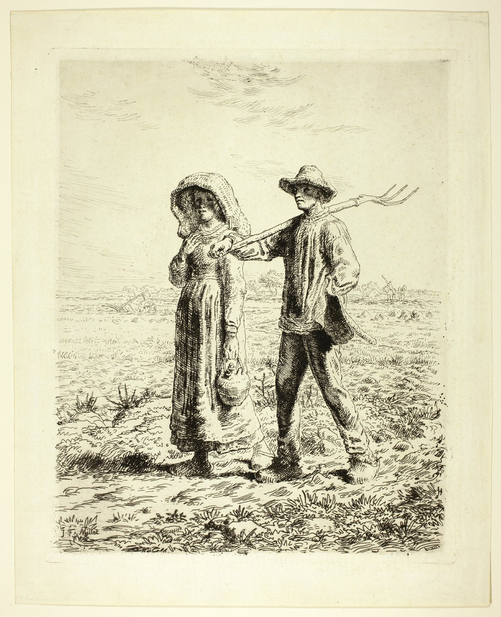 Bønder går på arbejde af Jean Francois Millet