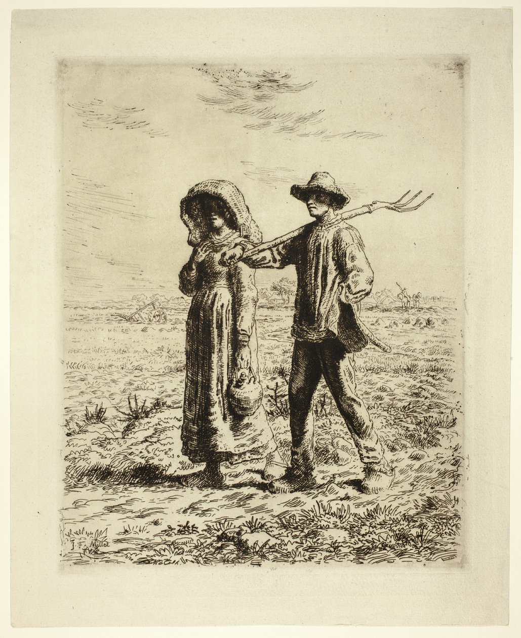 Bønder går på arbejde af Jean Francois Millet