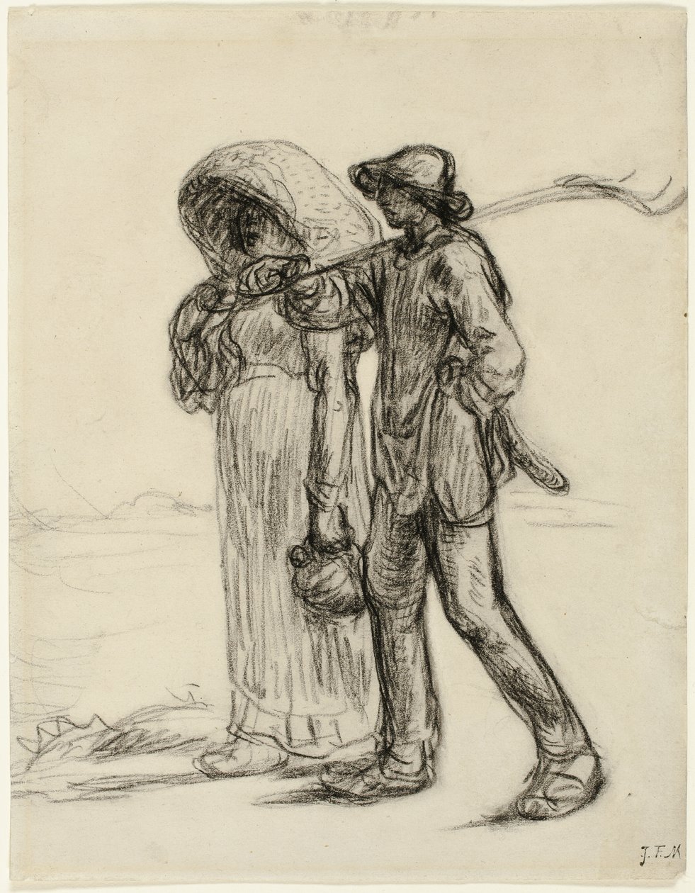 Bønder går på arbejde af Jean Francois Millet