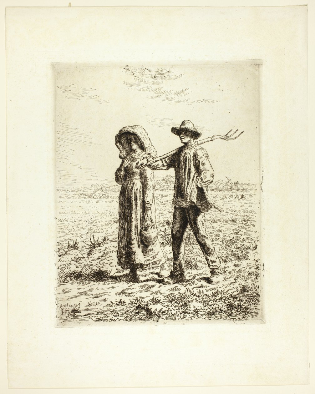 Bønder går på arbejde af Jean Francois Millet