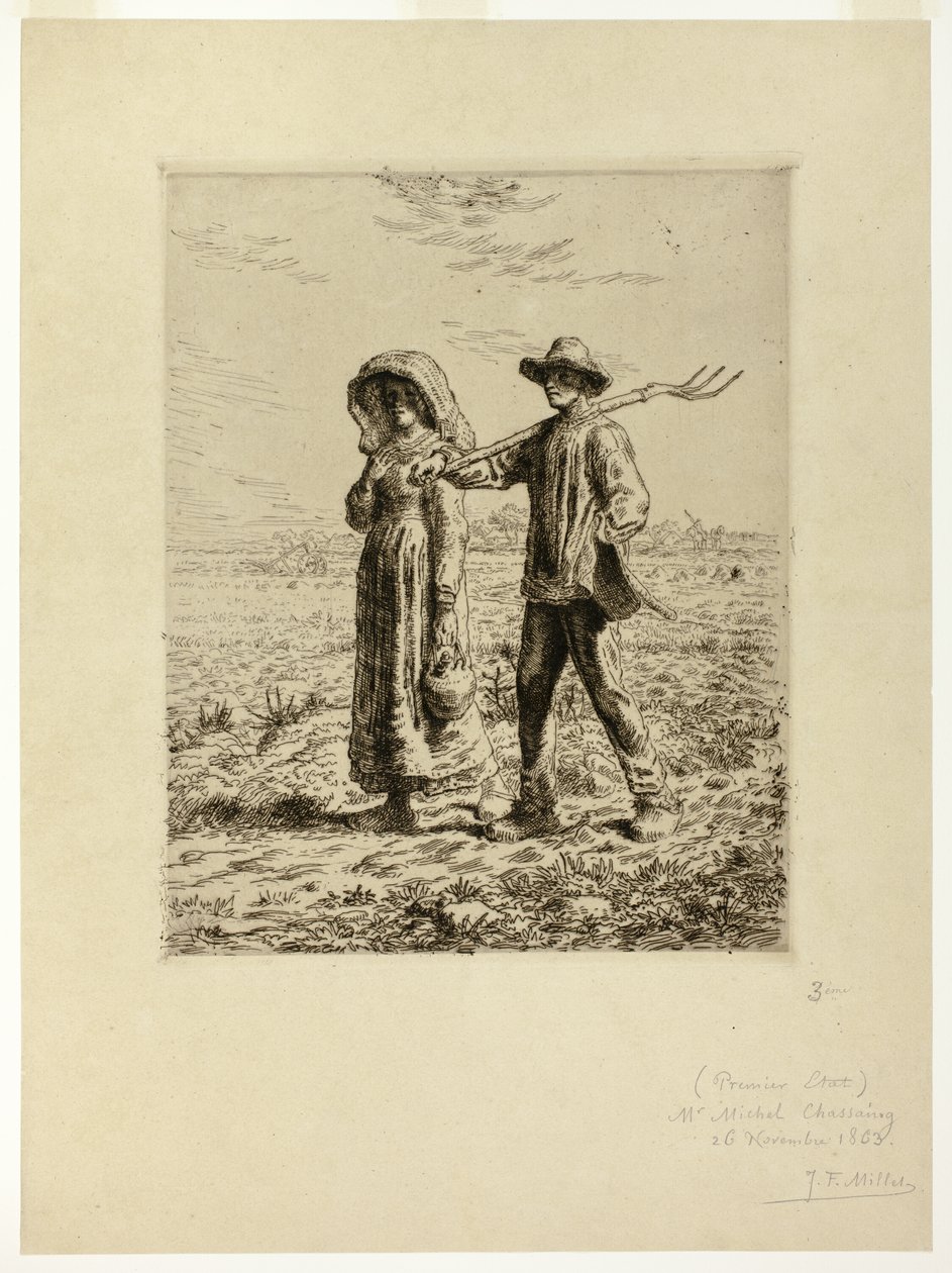 Bønder går på arbejde af Jean Francois Millet