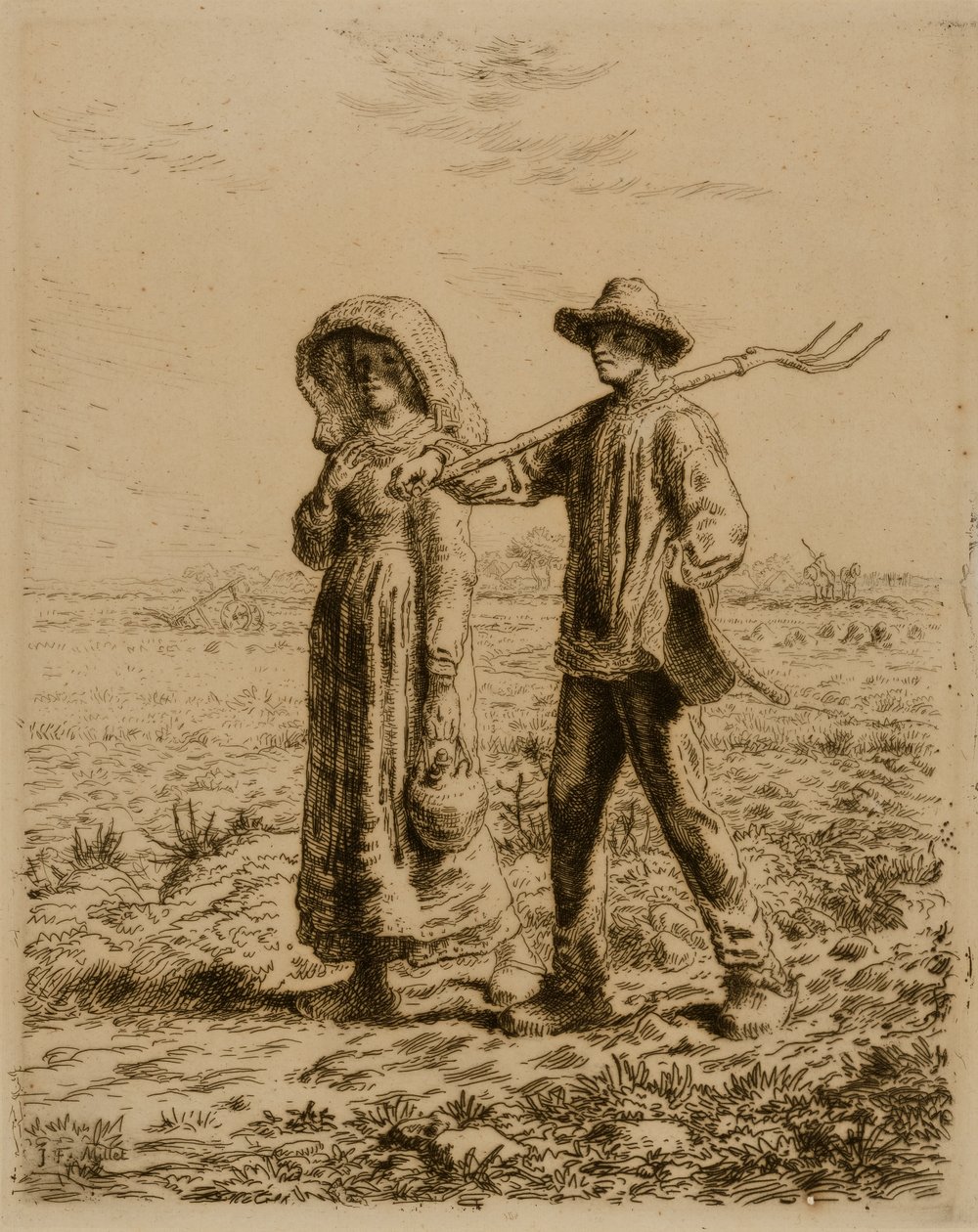 Bønder på vej til arbejde af Jean Francois Millet