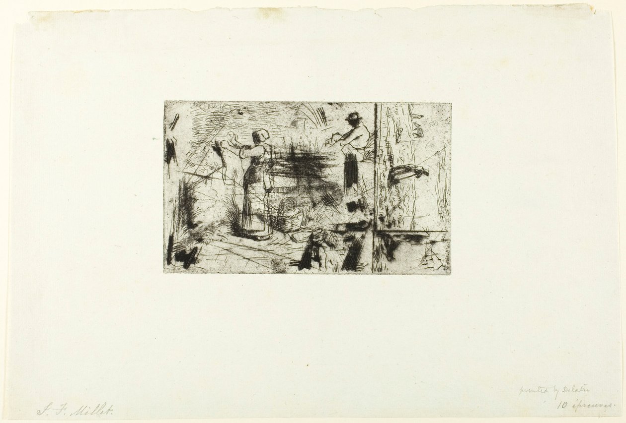 Skitser af tre emner af Jean Francois Millet