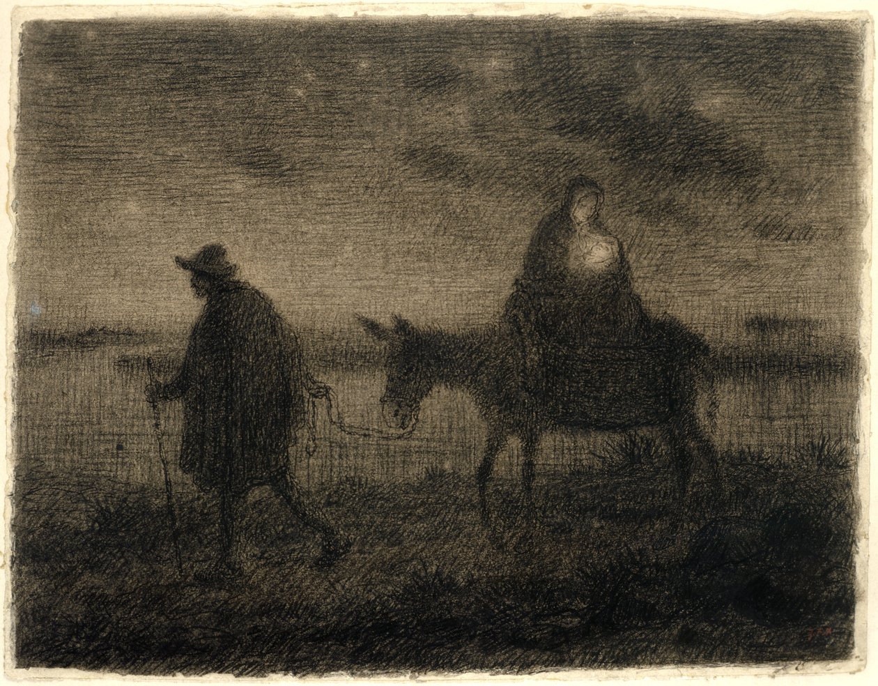 Flugten ind i Egypten, ca. 1864 af Jean Francois Millet