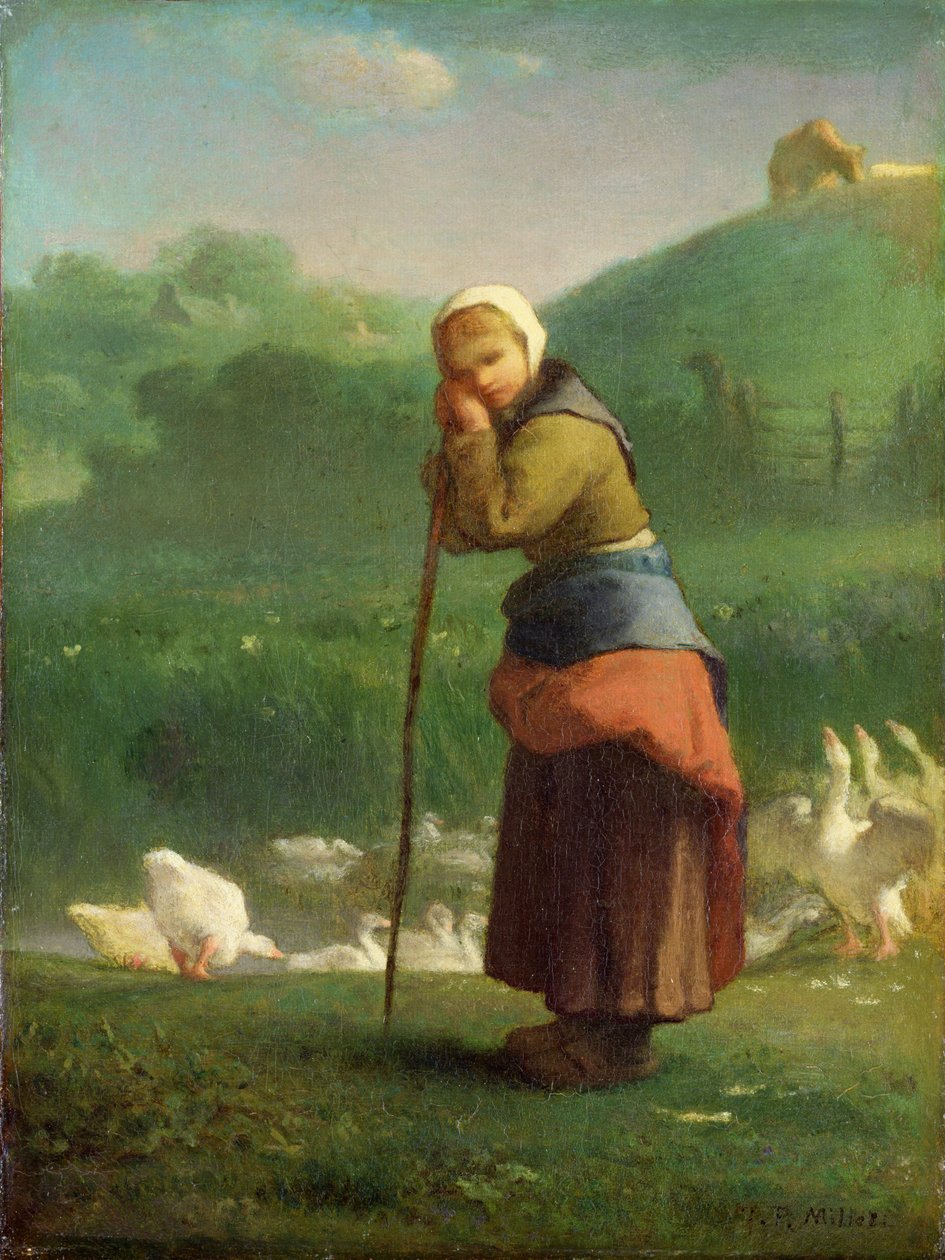 Gåsepigen i Gruchy af Jean Francois Millet