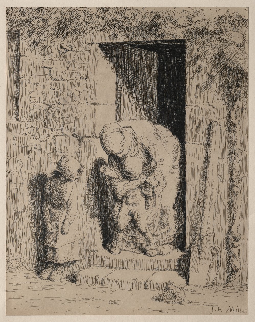Moderens Forsigtighed af Jean Francois Millet