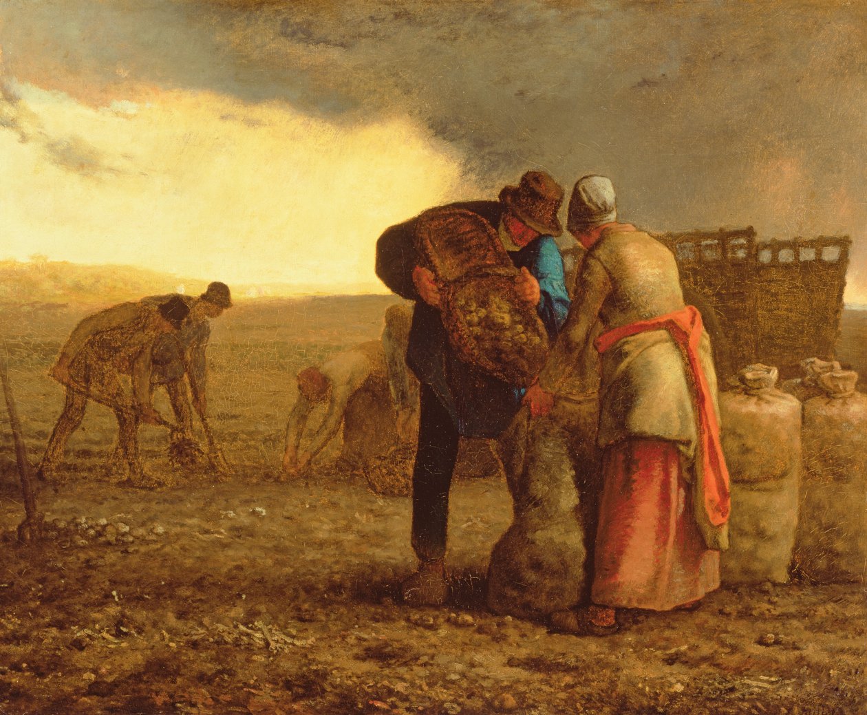 Kartoffelhøsten, 1855 af Jean Francois Millet