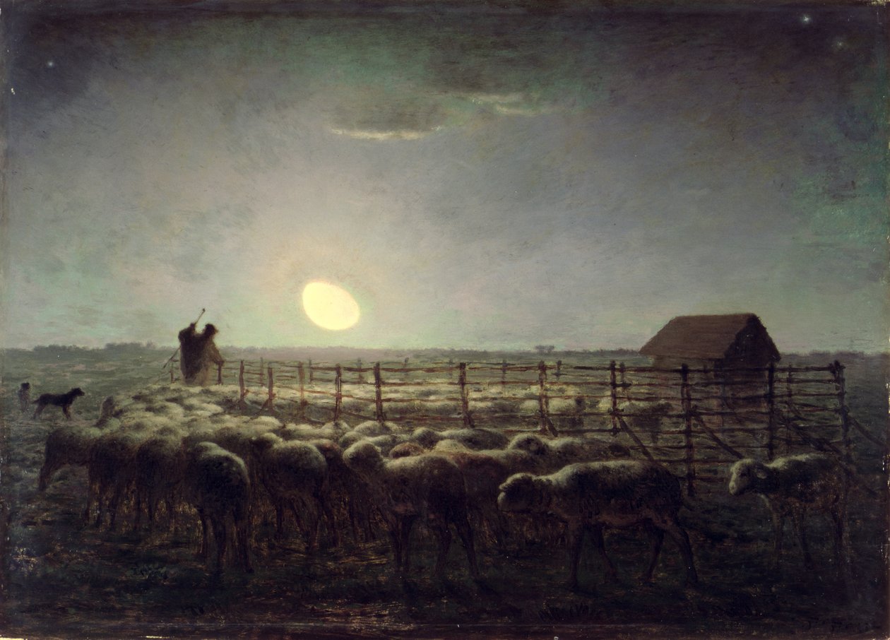 Fårefolden, Moonlight af Jean Francois Millet