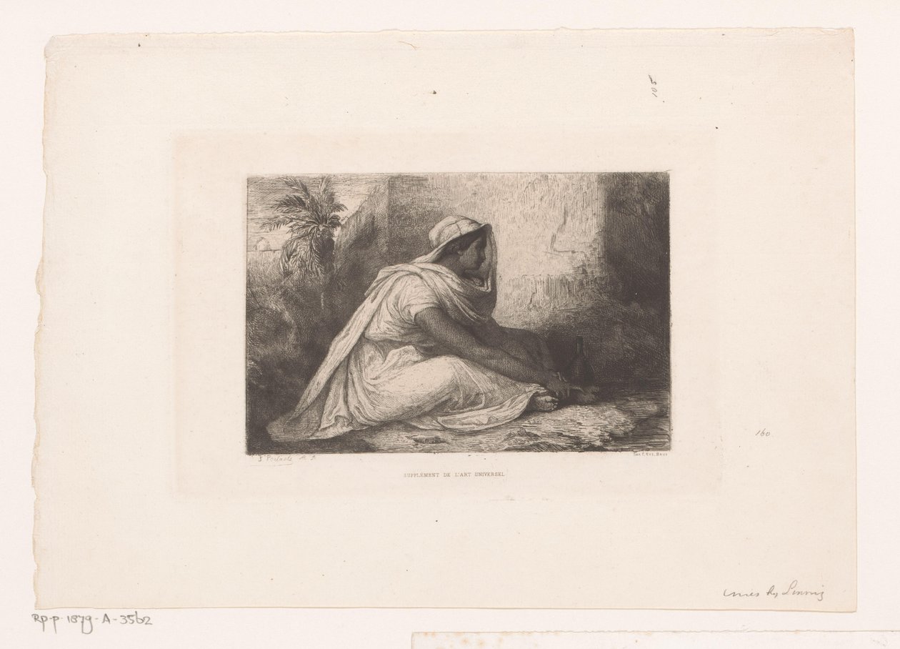 Siddende arabisk kvinde af Jean Francois Portaels
