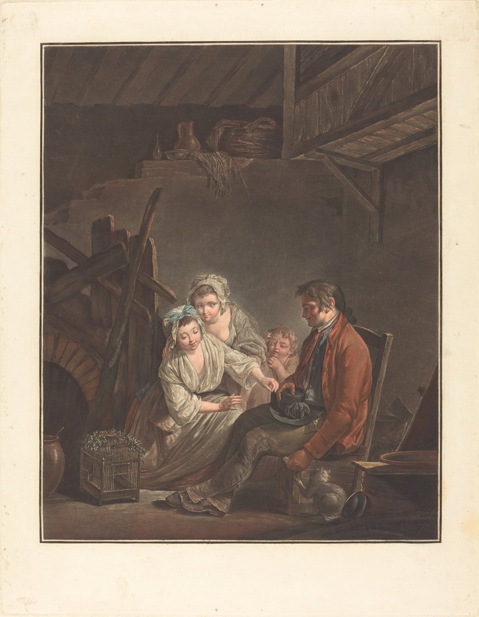 Den private fugl af Jean François Janinet after Jean Jacques Lagrenée II