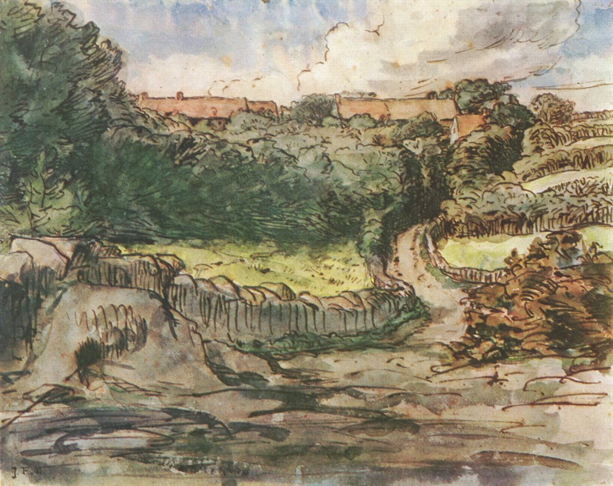 Tysk: Fætter-kusine-gården i Gréville af Jean Francois Millet