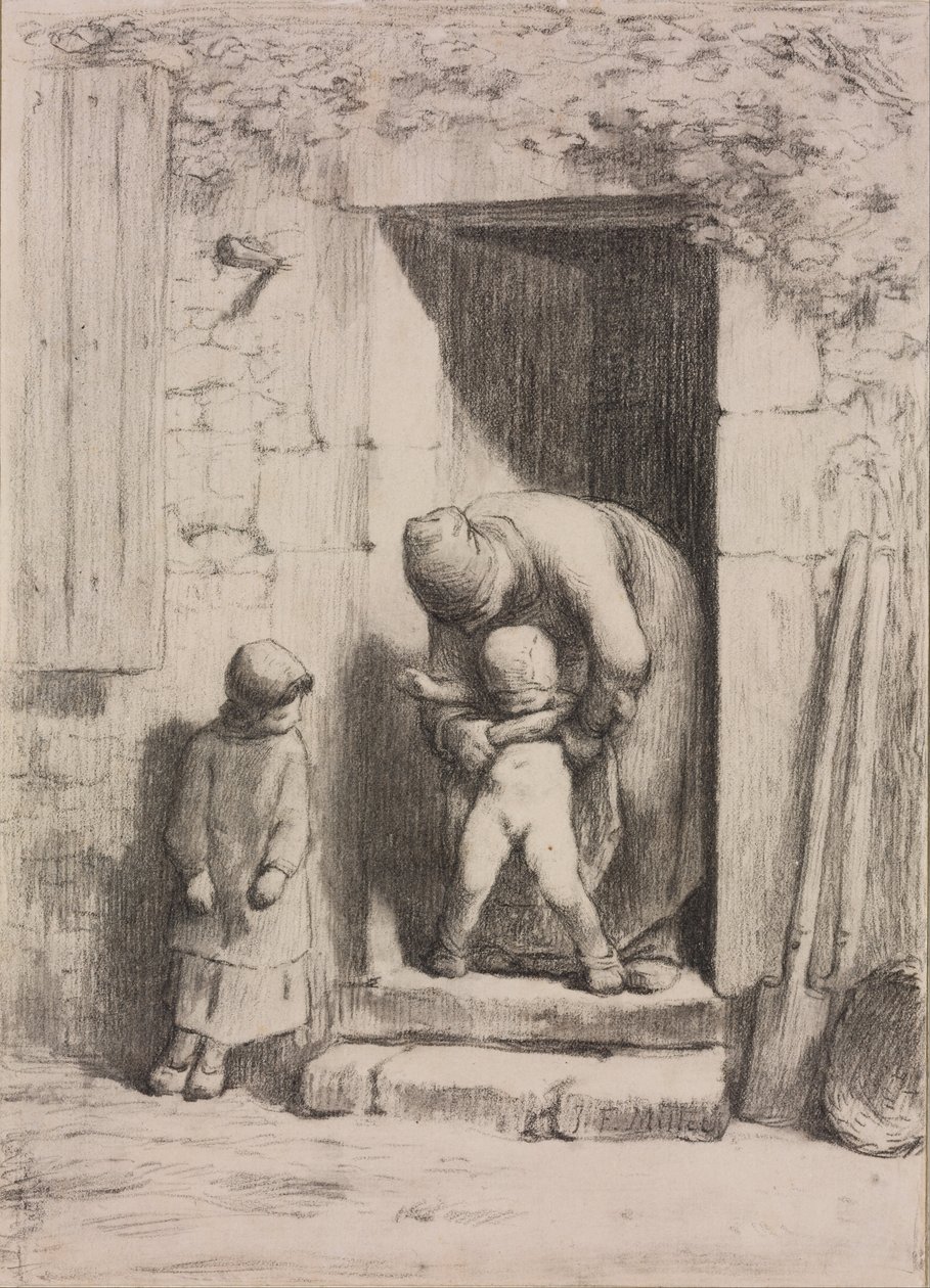 Moderlig omsorg af Jean Francois Millet