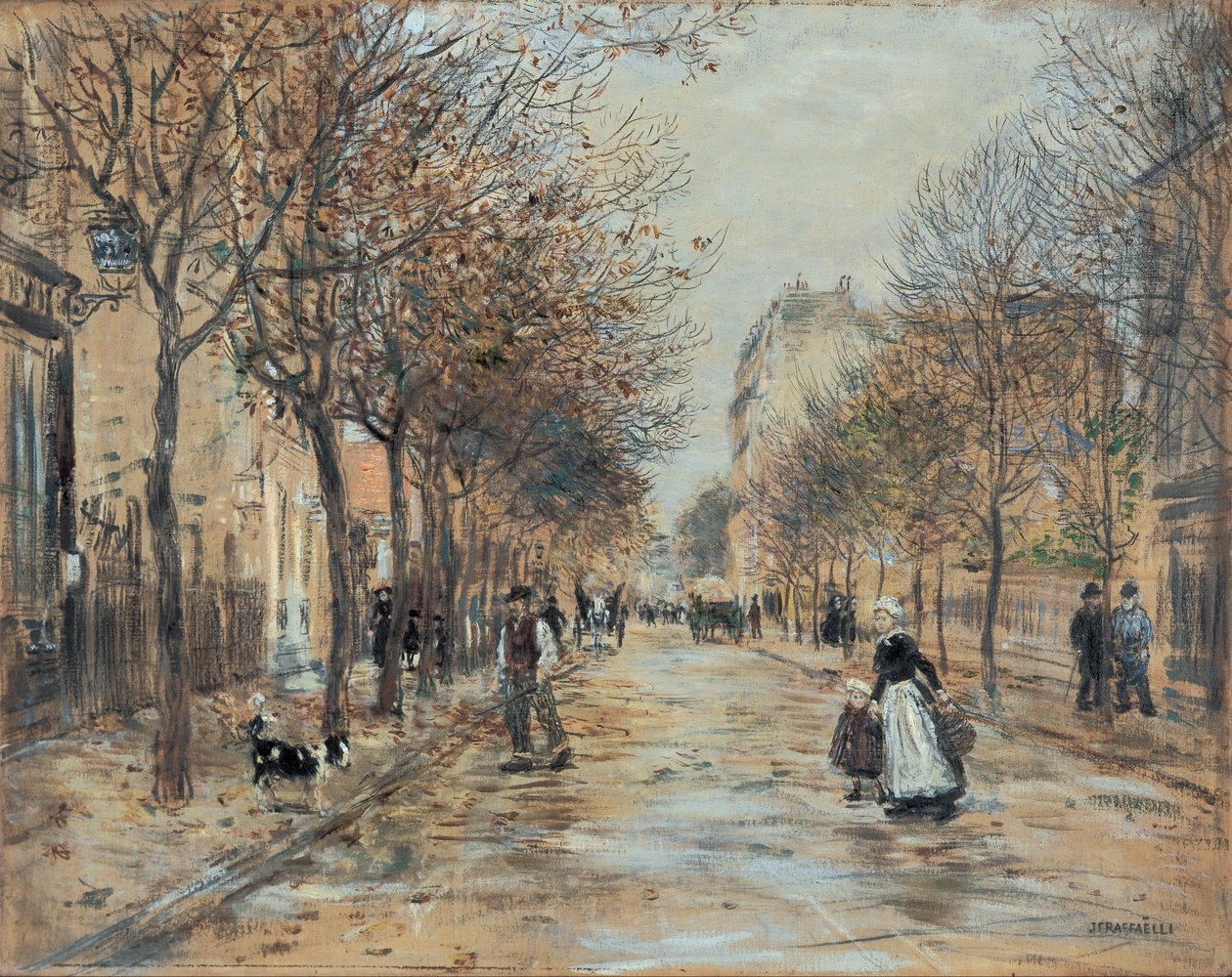 Gade i Asnières af Jean Francois Raffaelli