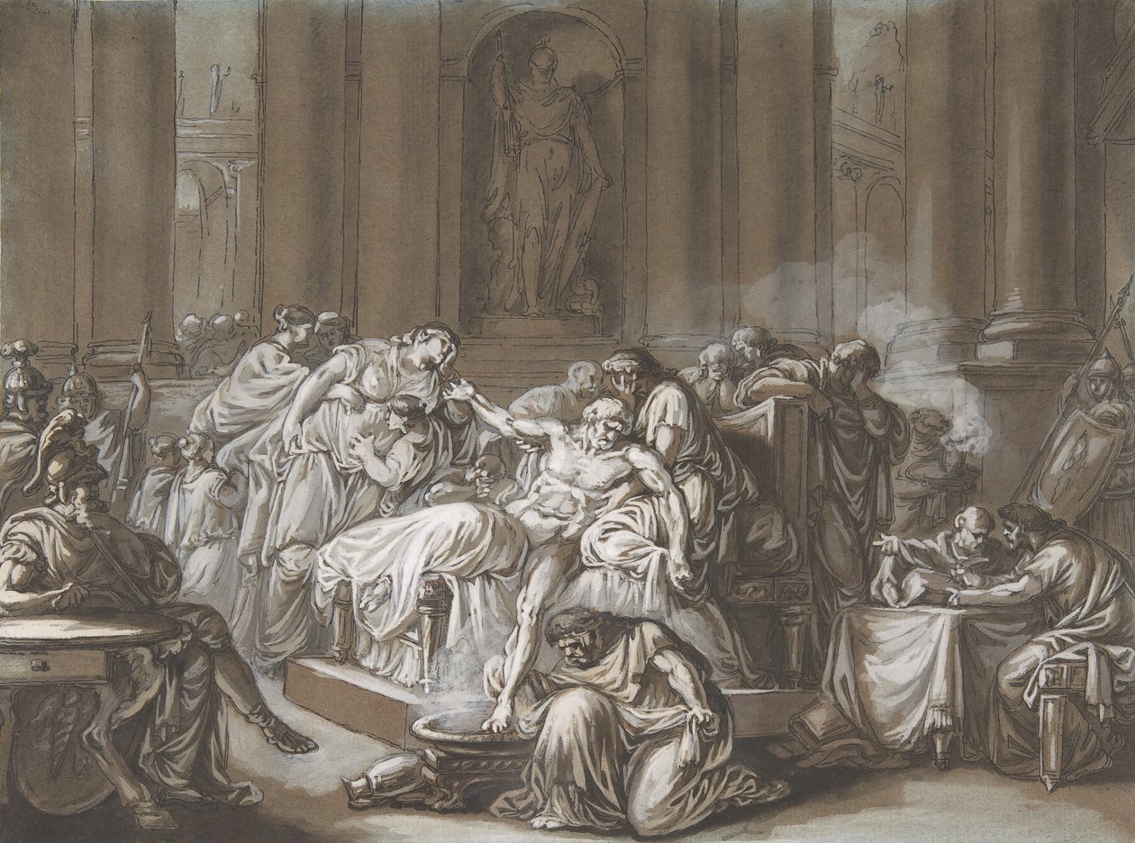Senecas død, n.d.. af Jean Guillaume Moitte