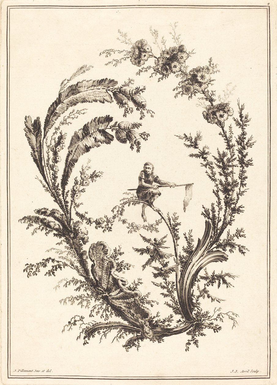 Ornament med en abe. af Jean Jacques Avril
