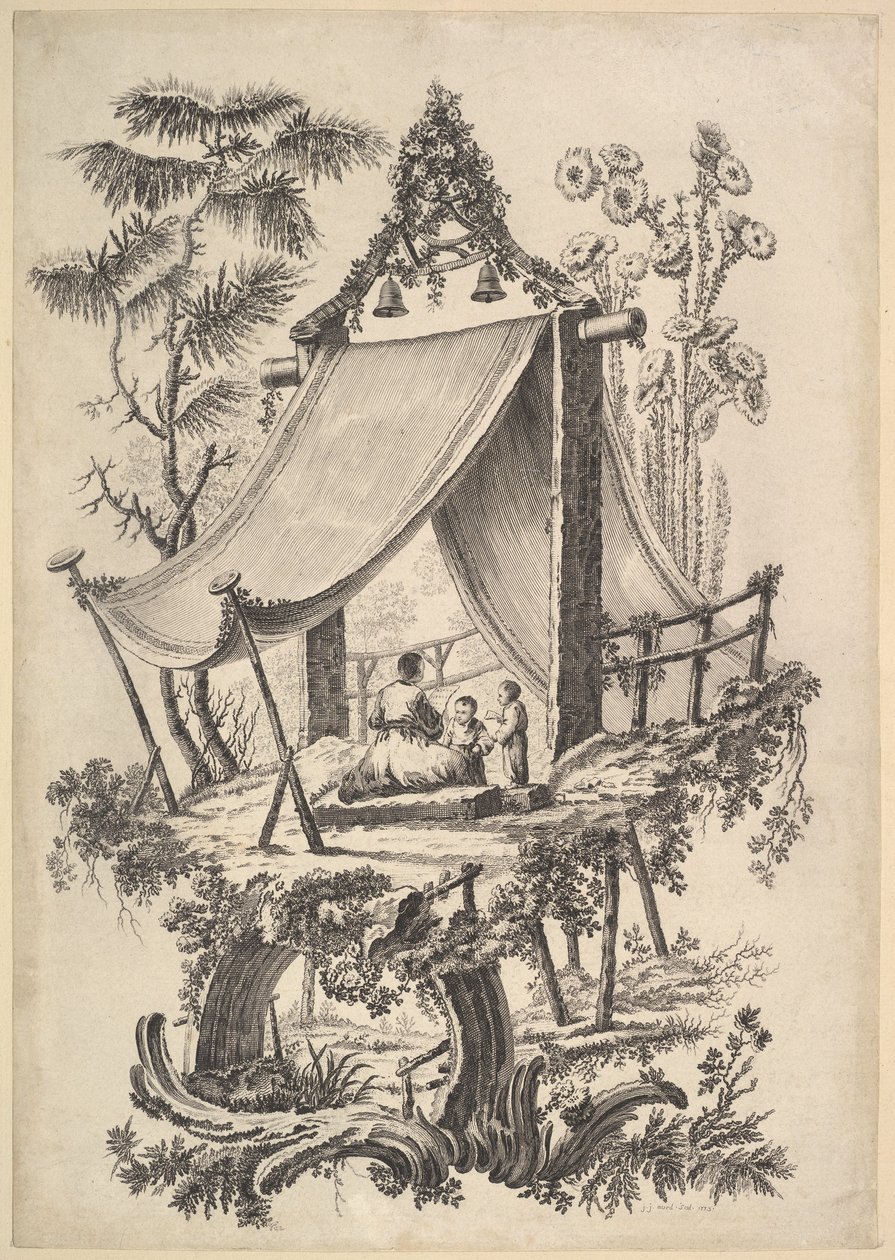 Træhytte, 1773. af Jean Jacques Avril
