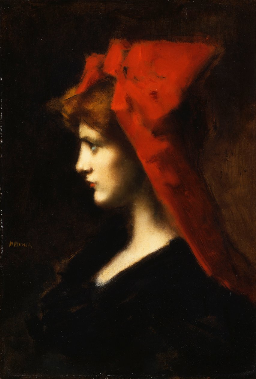 Den røde hat, af Jean Jacques Henner