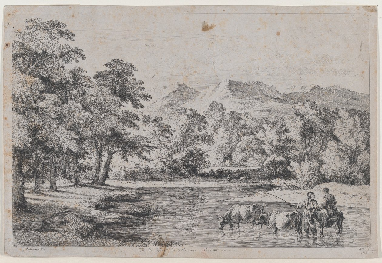 Landskab efter Fouquières, 1772. af Jean Jacques de Boissieu