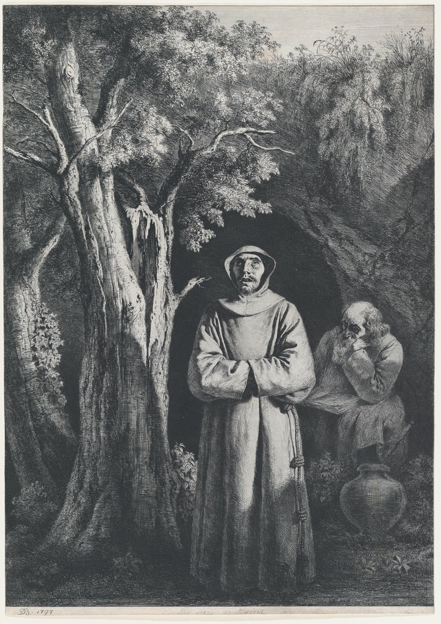 Munke i ørkenen, 1797. af Jean Jacques de Boissieu