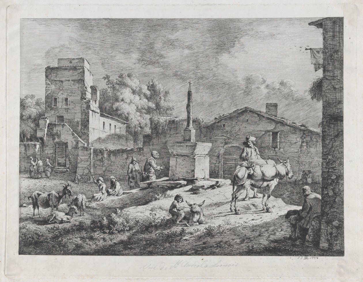 Udsigt over Saint-Andéol, 1774. af Jean Jacques de Boissieu