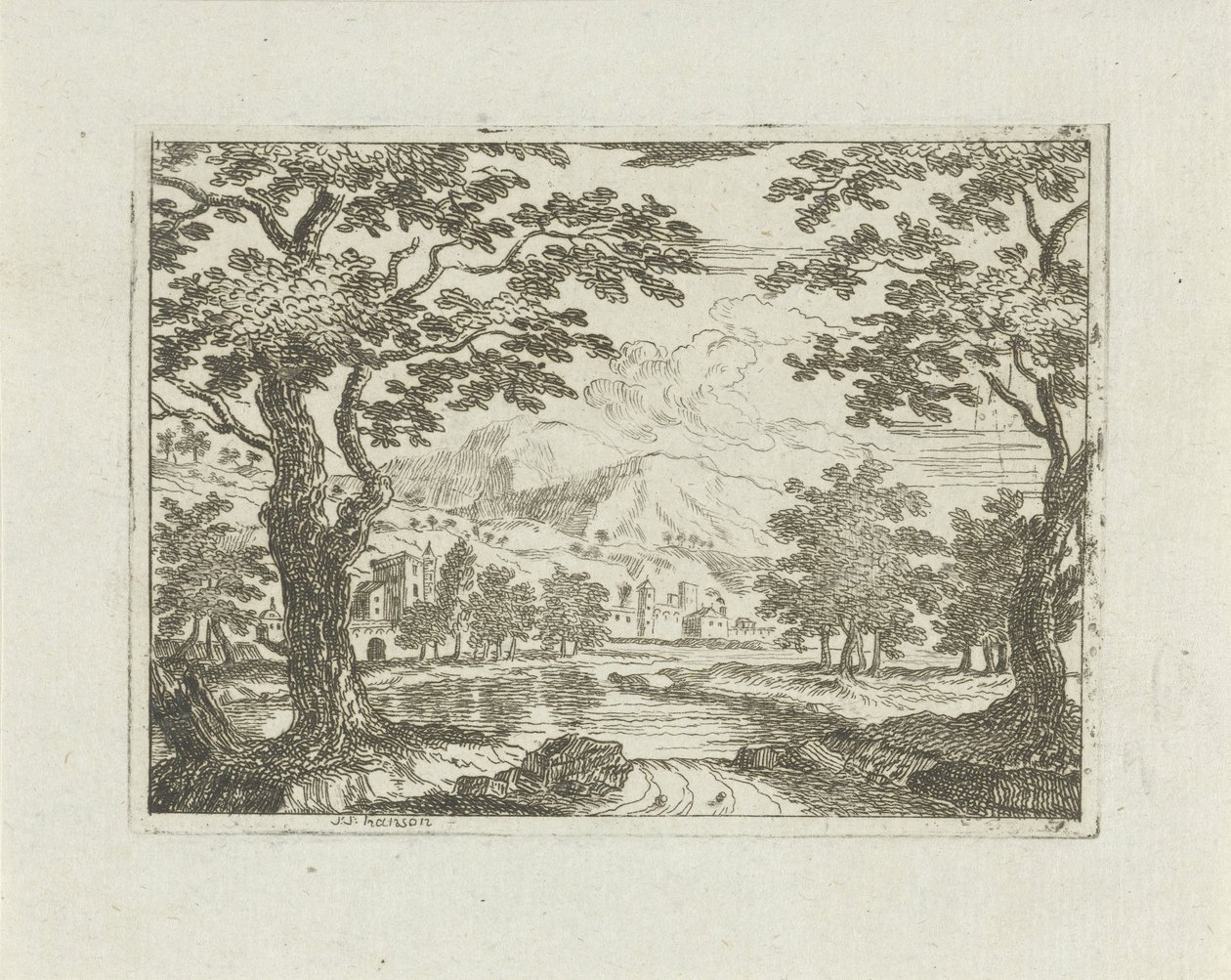 Landsby ved floden af Jean Joseph Hanson