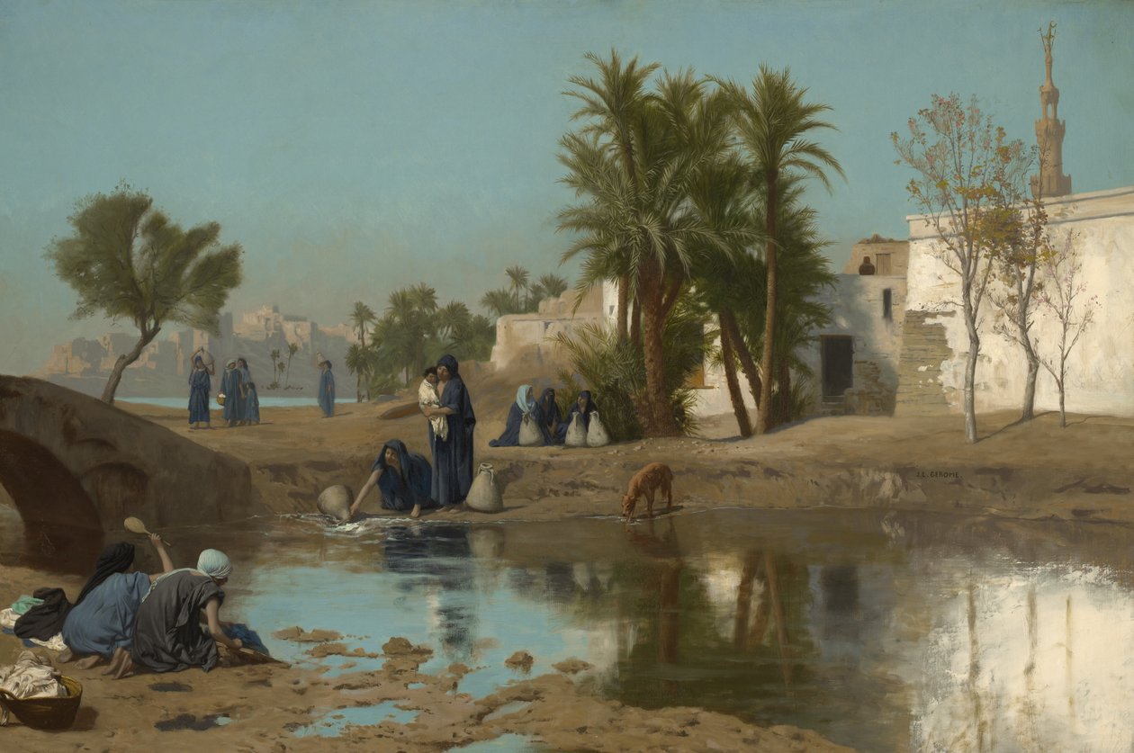 Fellah Women Drawing Water, c.1873?-75 af Jean Leon Gerome