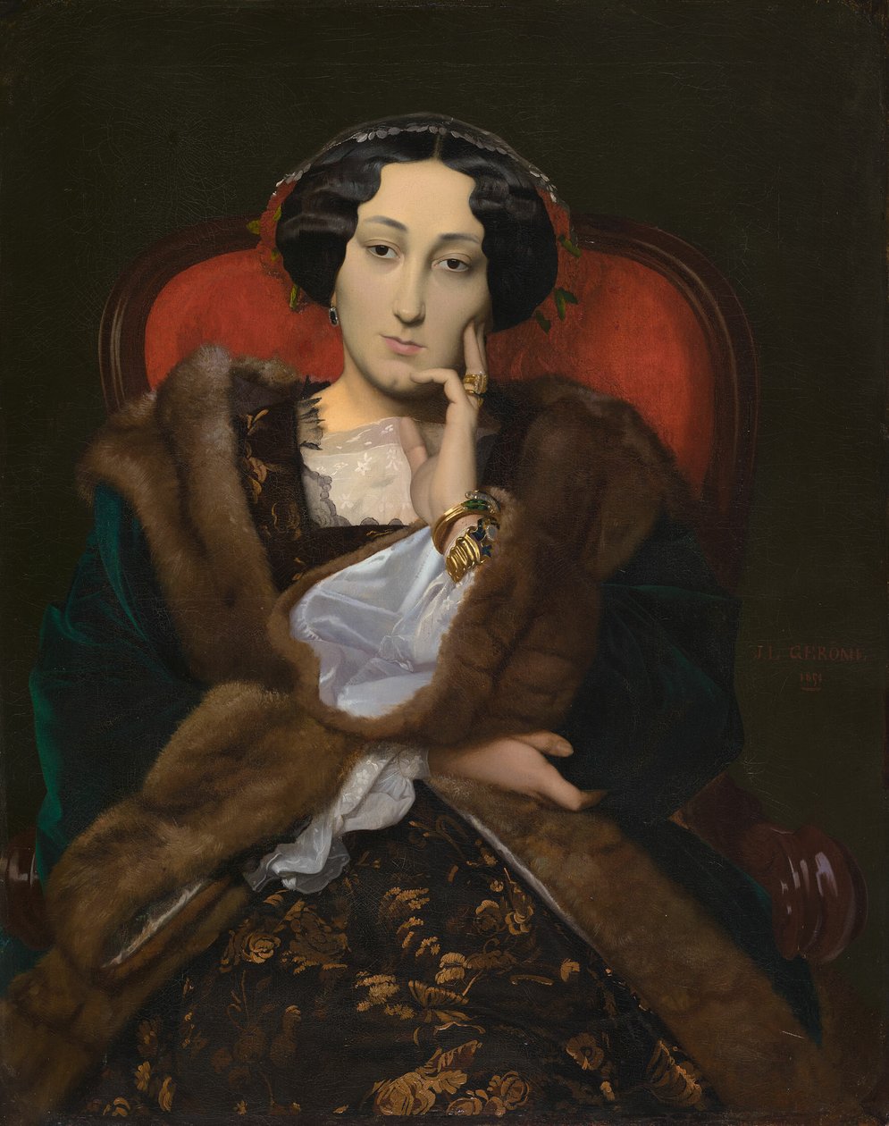 Portræt af en kvinde af Jean Leon Gerome
