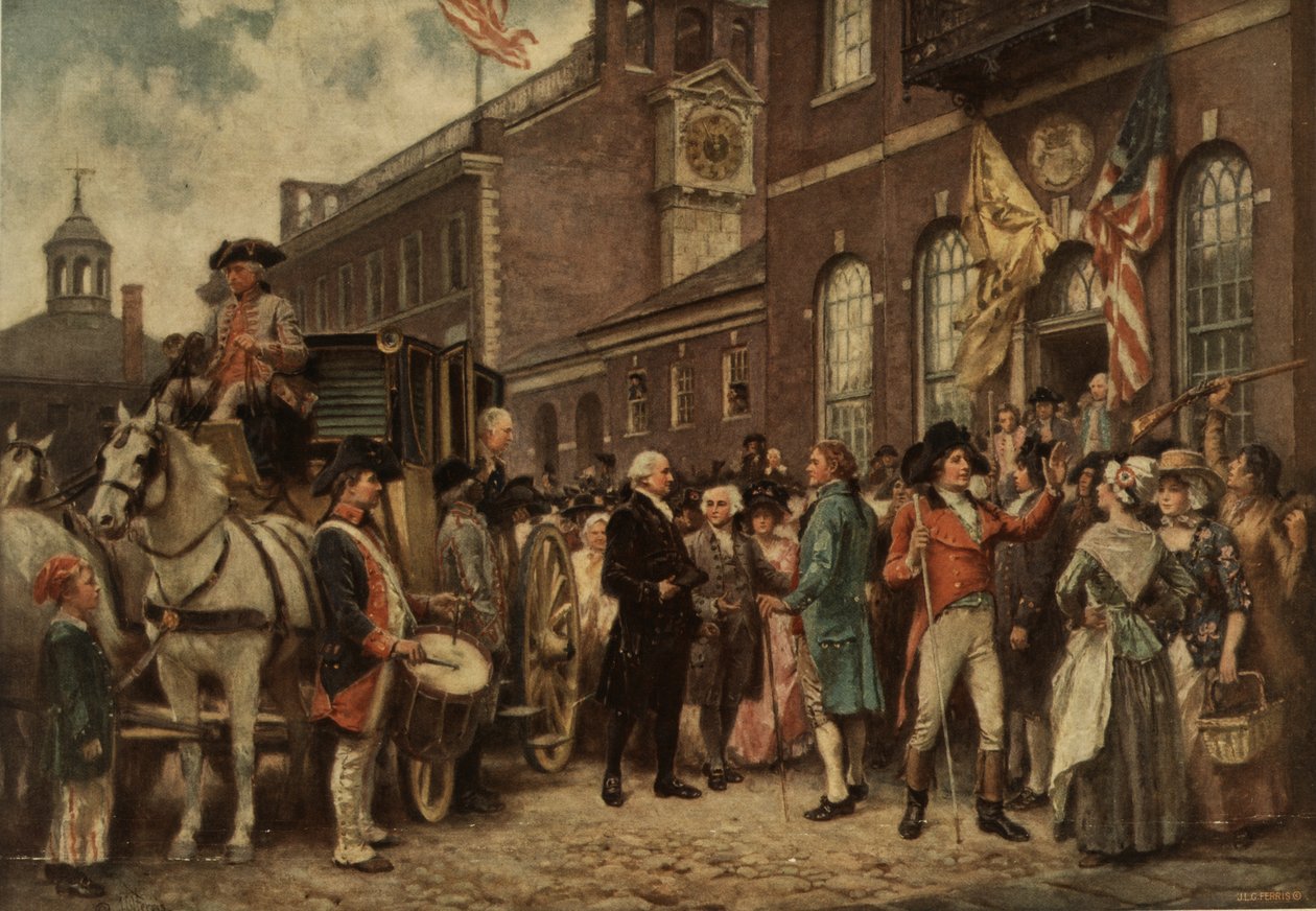 Washingtons indvielse i Philadelphia, ca. 1930 af Jean Leon Gerome Ferris
