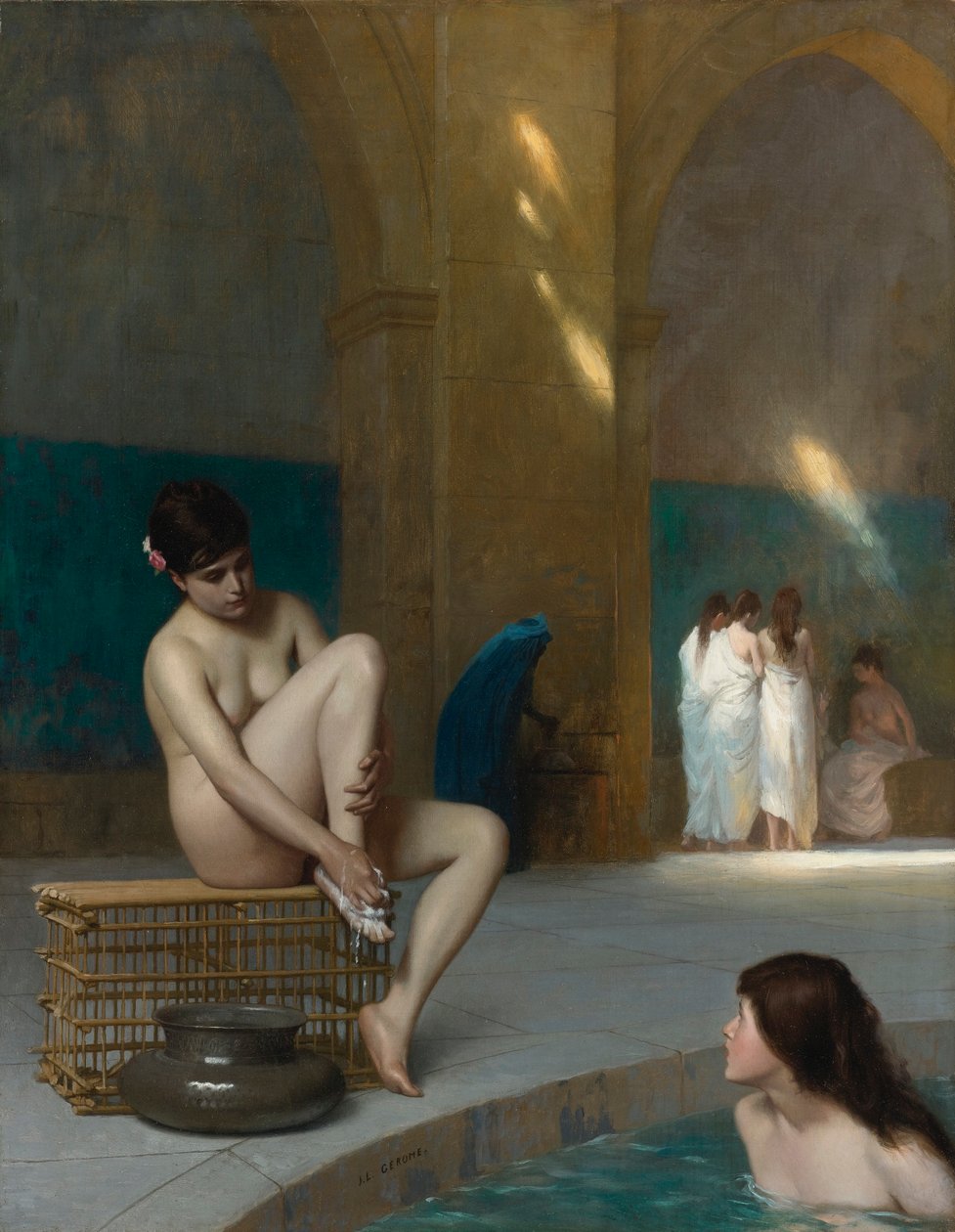 Fransk:  Femme nue Nøgen kvinde af Jean Leon Gerome