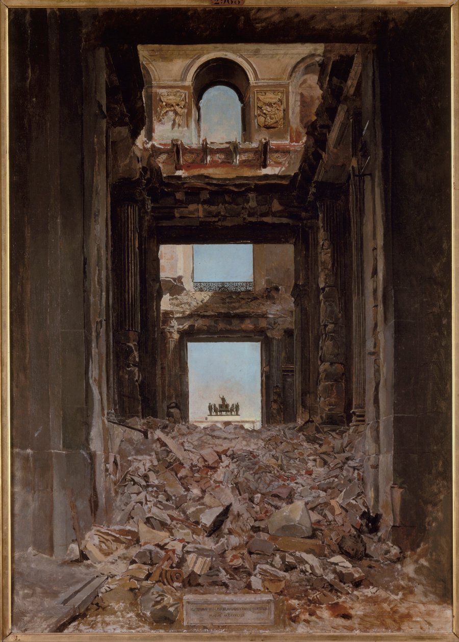 Fransk: Ruines des Tuileries af Jean Louis Ernest Meissonier