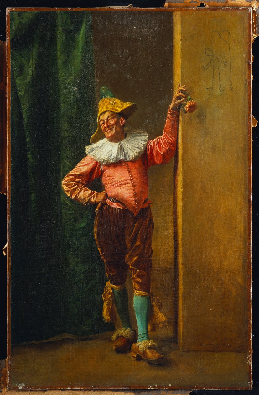 Punchinello i lyserød, 1879 af Jean Louis Ernest Meissonier