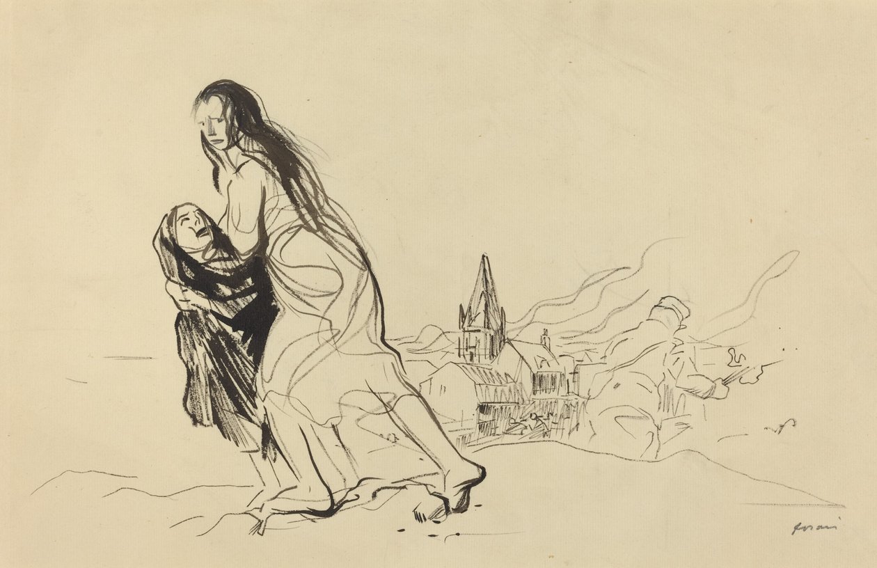 Efter Douai, sandsynligvis 1918. af Jean Louis Forain